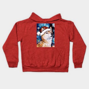 Shiba Inu Santa Kids Hoodie